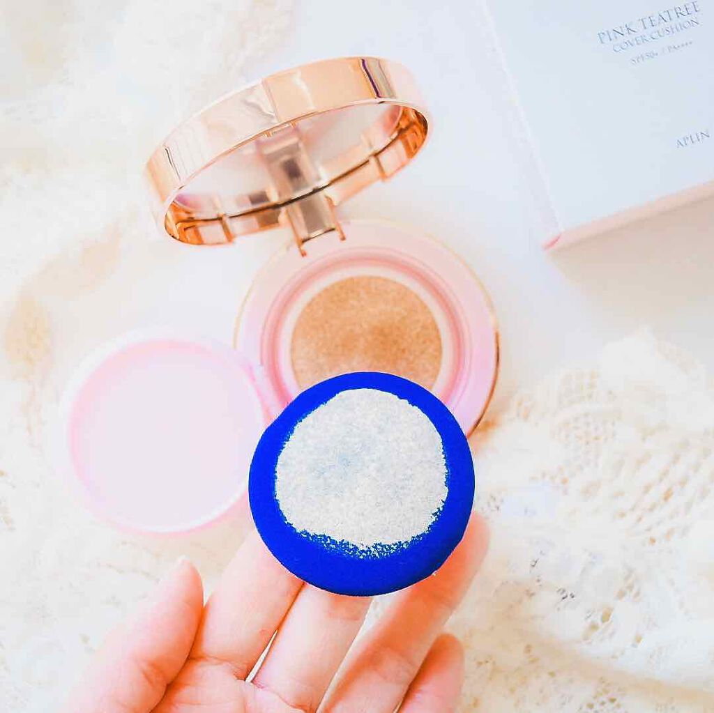 ピンクティーツリーカバークッション/APLIN/クッションファンデーションを使ったクチコミ（3枚目）