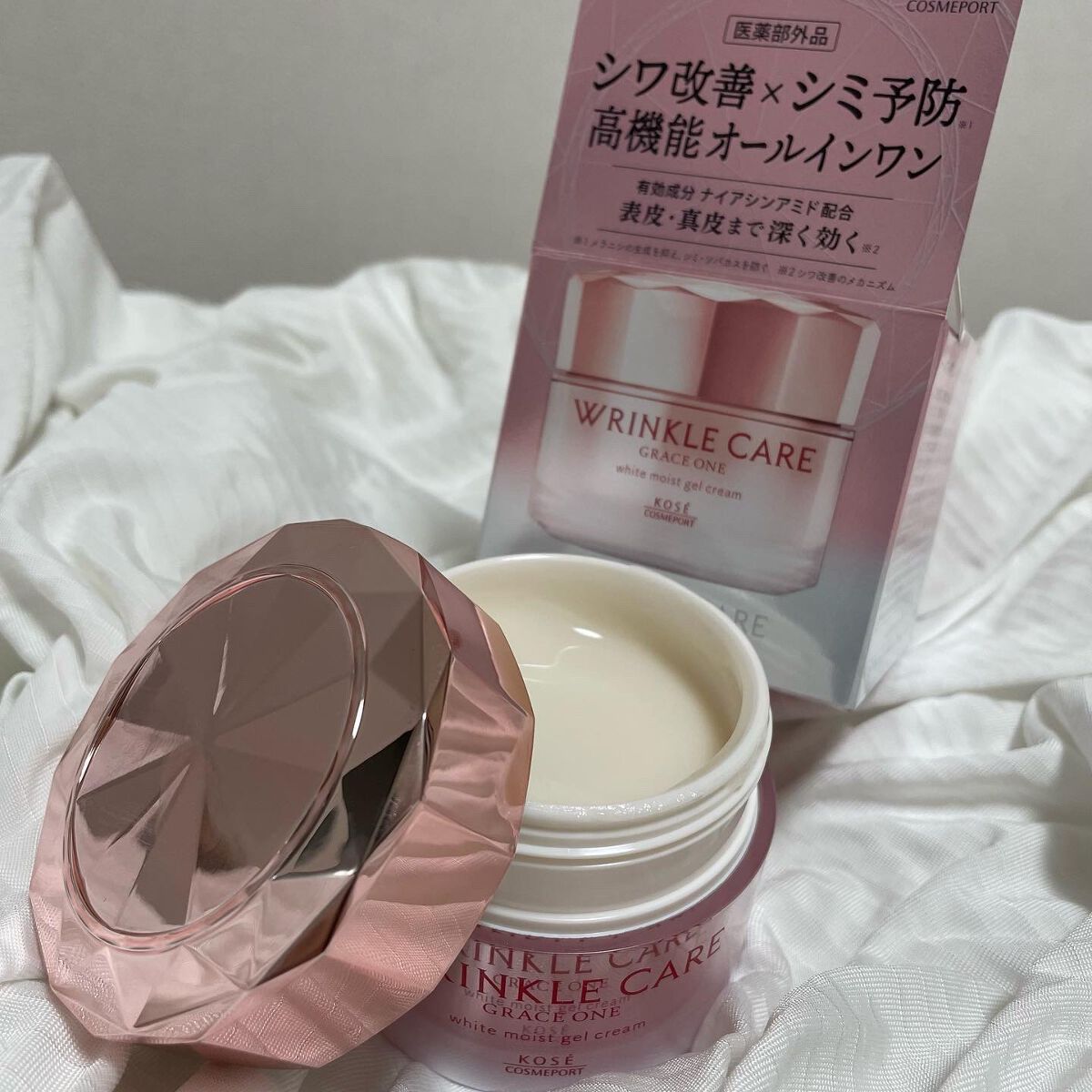 リンクルケア ホワイト モイストジェルクリーム/グレイスワン/オールインワン化粧品を使ったクチコミ（3枚目）