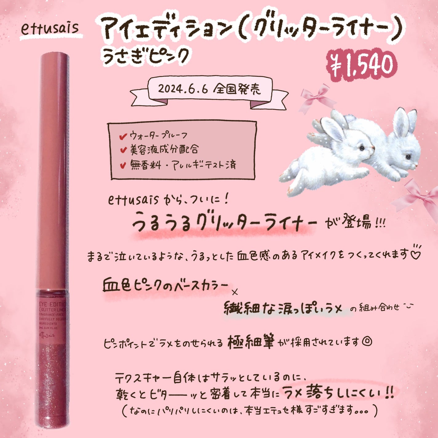 エテュセ アイエディション(グリッターライナー)/ettusais/リキッドアイライナーを使ったクチコミ(2枚目)