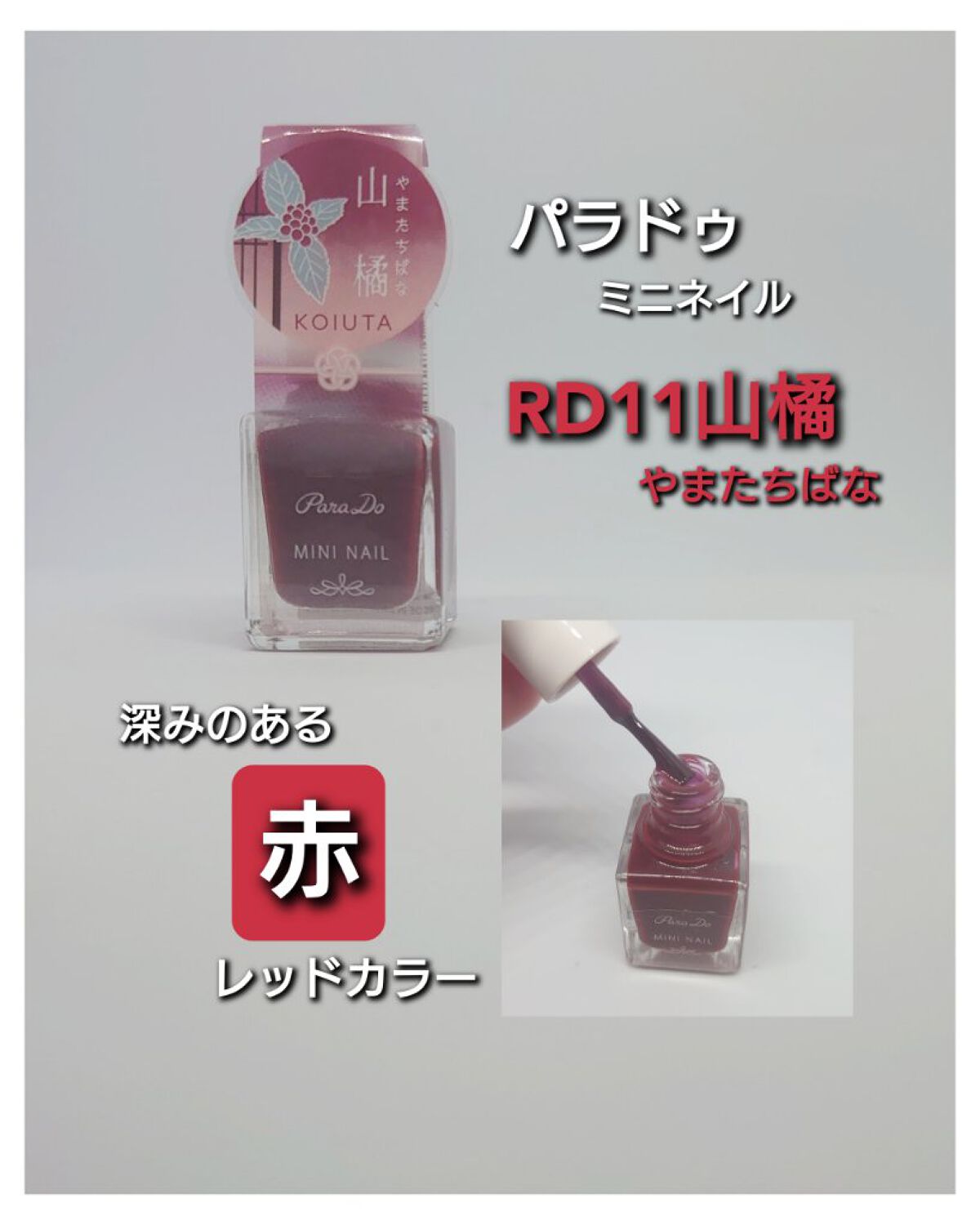 ミニネイル RD11 山橘（やまたちばな）/パラドゥ/マニキュアを使ったクチコミ（1枚目）