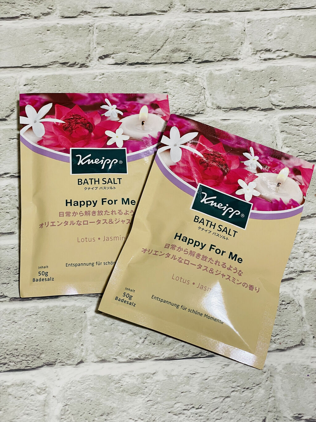 バスソルト ハッピーフォーミー ロータス＆ジャスミンの香り/クナイプ/無機塩系入浴剤を使ったクチコミ（1枚目）