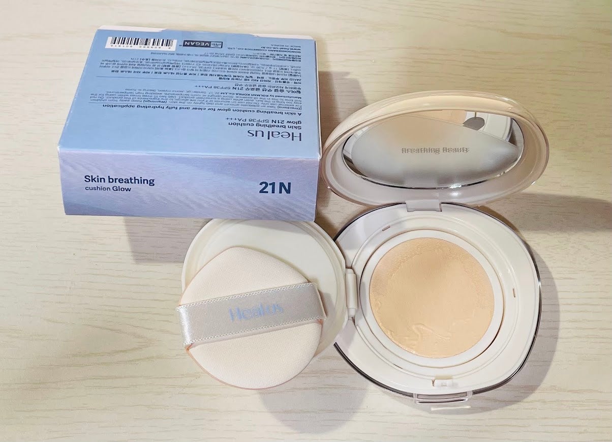 ブリージンググロークッション/Healus/クッションファンデーションを使ったクチコミ(4枚目)