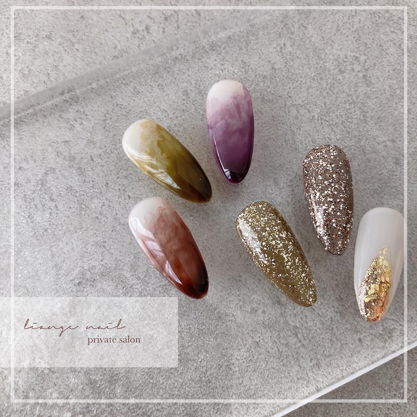 #リアンジェネイル,#柏ネイル,#ネイル,#ニュアンスネイル,#大人ニュアンスネイル,#秋ネイル,#冬ネイル,#カフェラテネイルのネイルデザイン