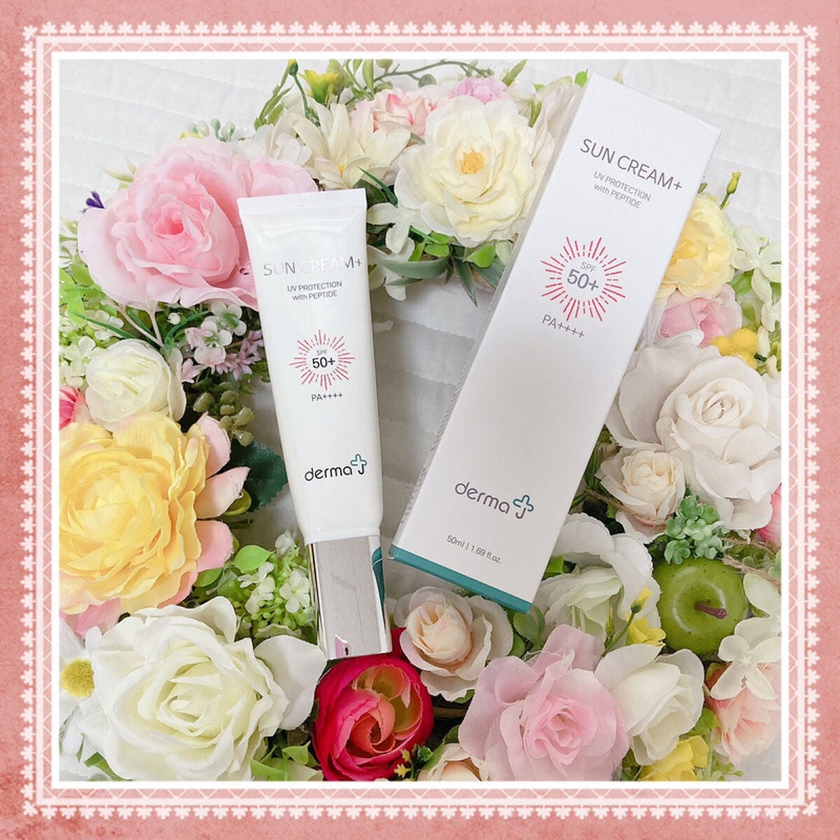 サンクリーム+/ DermaJ/日焼け止めクリームを使ったクチコミ(1枚目)