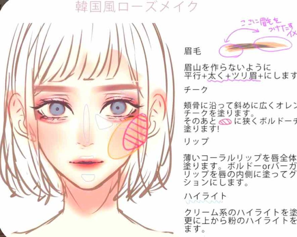 orange_make_dn5k on LIPS 「最近のメイク॰˳ཻ̊♡イラストと同じように眉毛はあまりあげてな..」(1枚目)