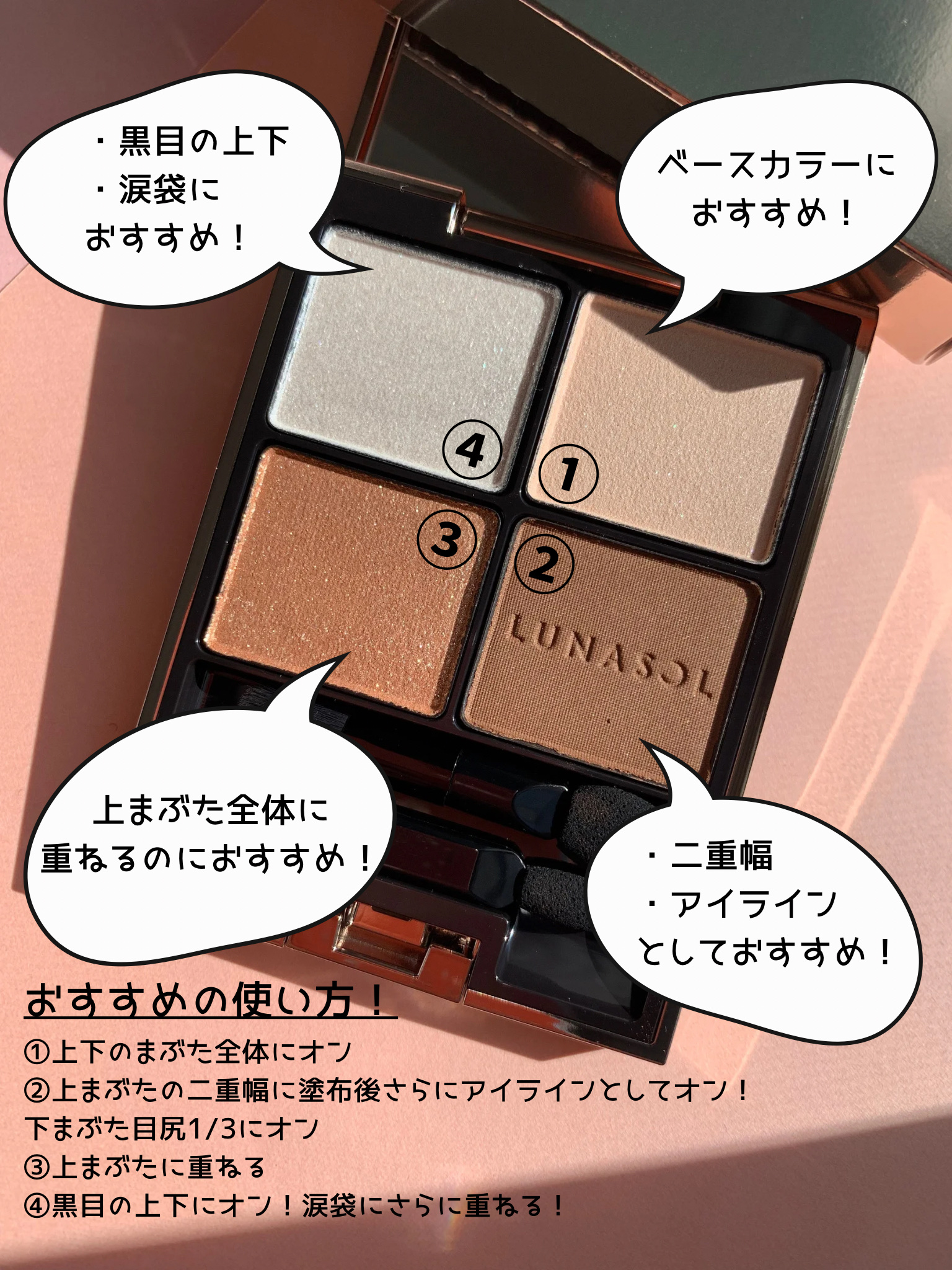 アイカラーレーション/LUNASOL/アイシャドウパレットを使ったクチコミ（2枚目）