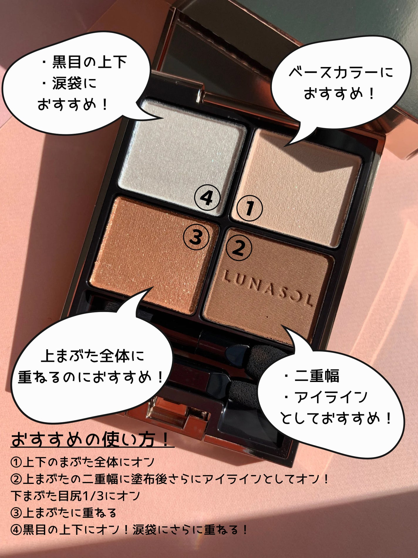 アイカラーレーション/LUNASOL/アイシャドウパレットを使ったクチコミ(2枚目)