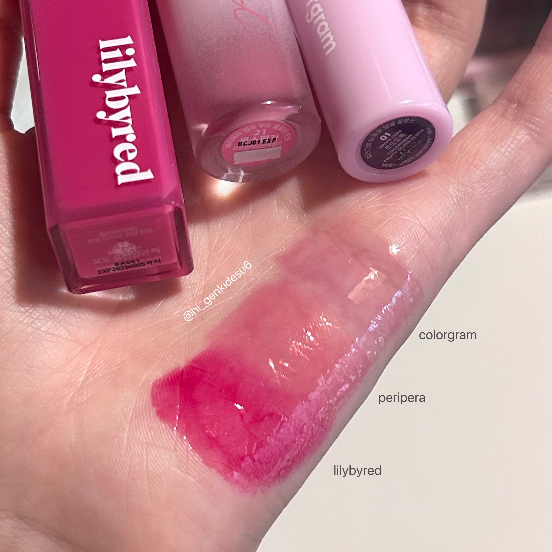 ブラッディライアー コーティングティント 13 フィジーポドバブルガム(Fizzy Podo Bubble Gum)/lilybyred/リップティントを使ったクチコミ（2枚目）