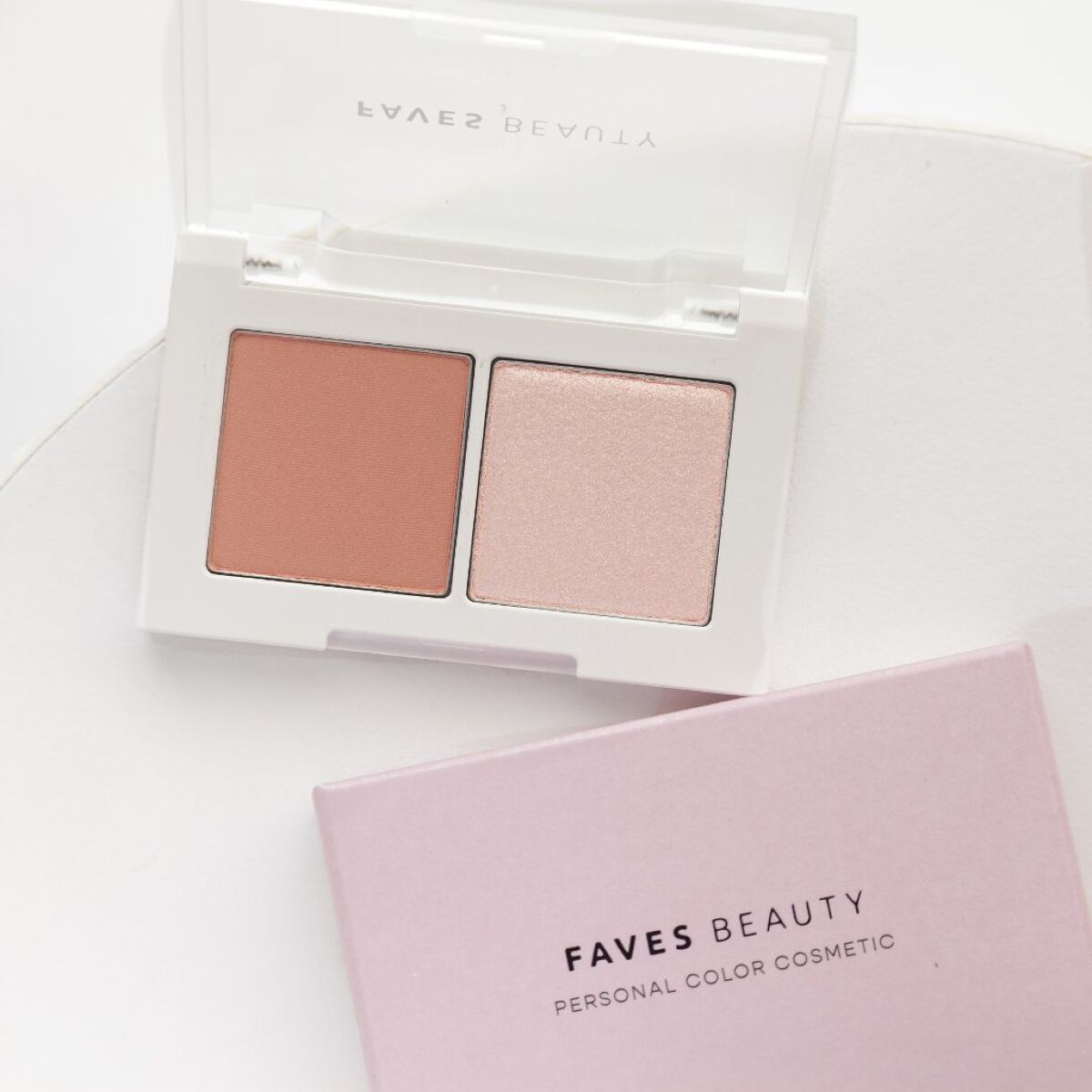 マイカラー デュオシャドウ スフレ アーモンドロゼ/FAVES BEAUTY/アイシャドウパレットを使ったクチコミ（2枚目）