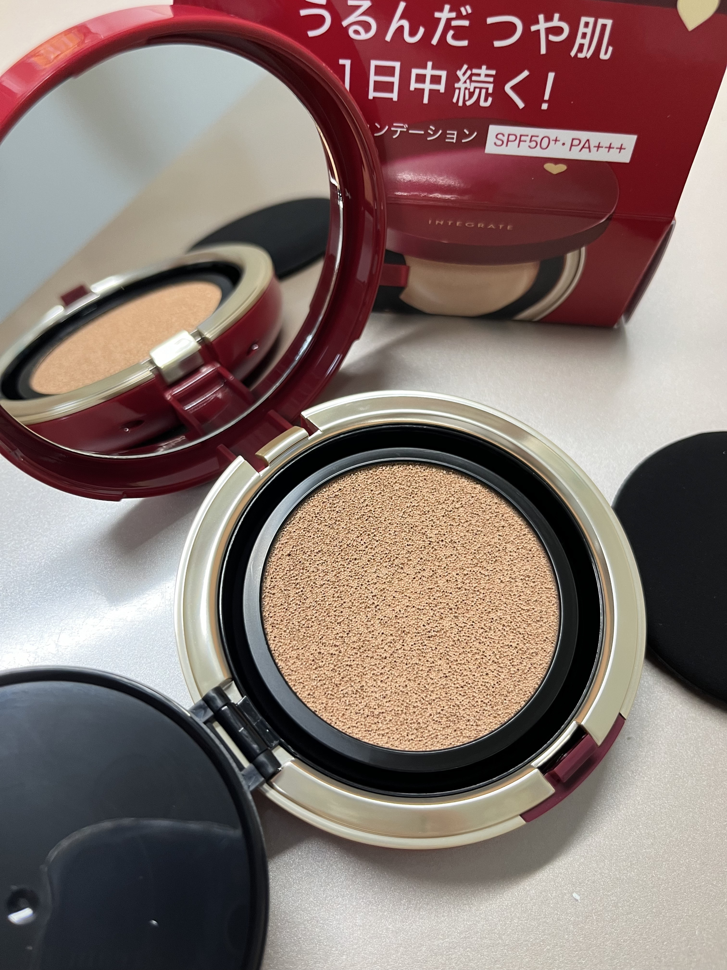 インテグレート プロフィニッシュクッション/インテグレート/クッションファンデーションを使ったクチコミ（2枚目）
