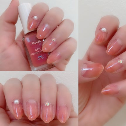 ネイルファンデーション PK03 ブライダルピンク/パラドゥ/マニキュアを使ったクチコミ(3枚目)