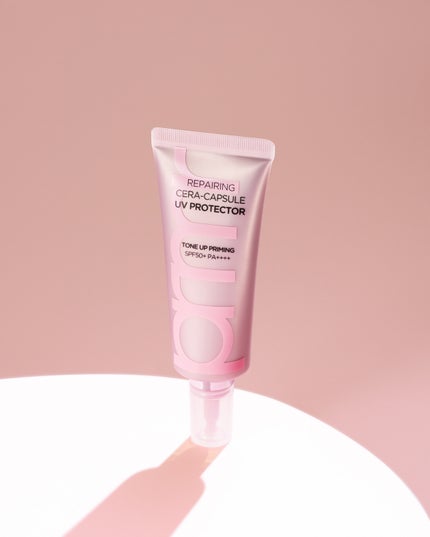 primera Rセラカプセル UVプロテクター トーンアップ プライミング SPF50+ / PA++++のクチコミ「つけたてのメイクを長時間キープ*する
メイクブースタートーンアップUVクリームが
オンラインで.....」(1枚目)