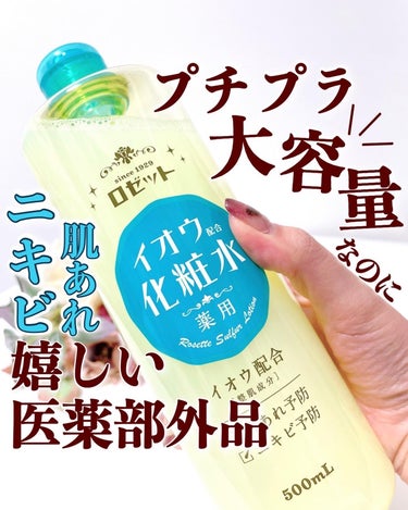 【イオウ*配合❣️プチプラ大容量で医薬部外品は嬉しすぎ🌿】
.
私達のお肌を悩ますニキビや肌あれ🥲
そんな悩みにアプローチする大容量の薬用化粧水がロゼットから新登場❣️
毎日たっぷり使えてお肌を整える！