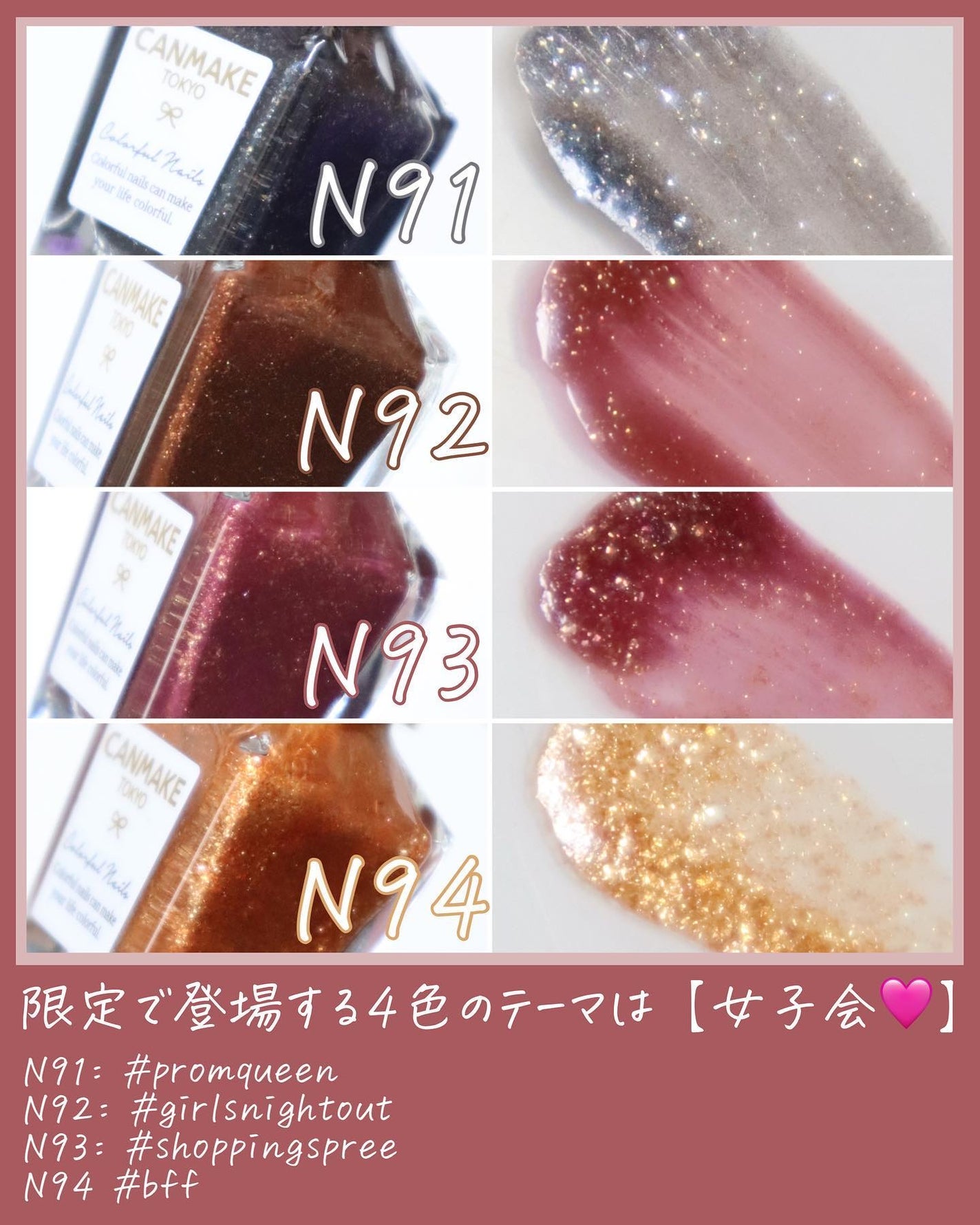 カラフルネイルズ/キャンメイク/マニキュアを使ったクチコミ(3枚目)