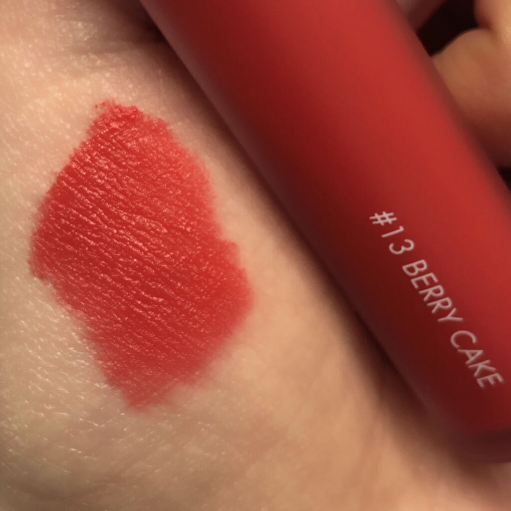 ゼロベルベットティント 13 ベリーケーキ(BERRY CAKE)/rom&nd/リップティントを使ったクチコミ（3枚目）