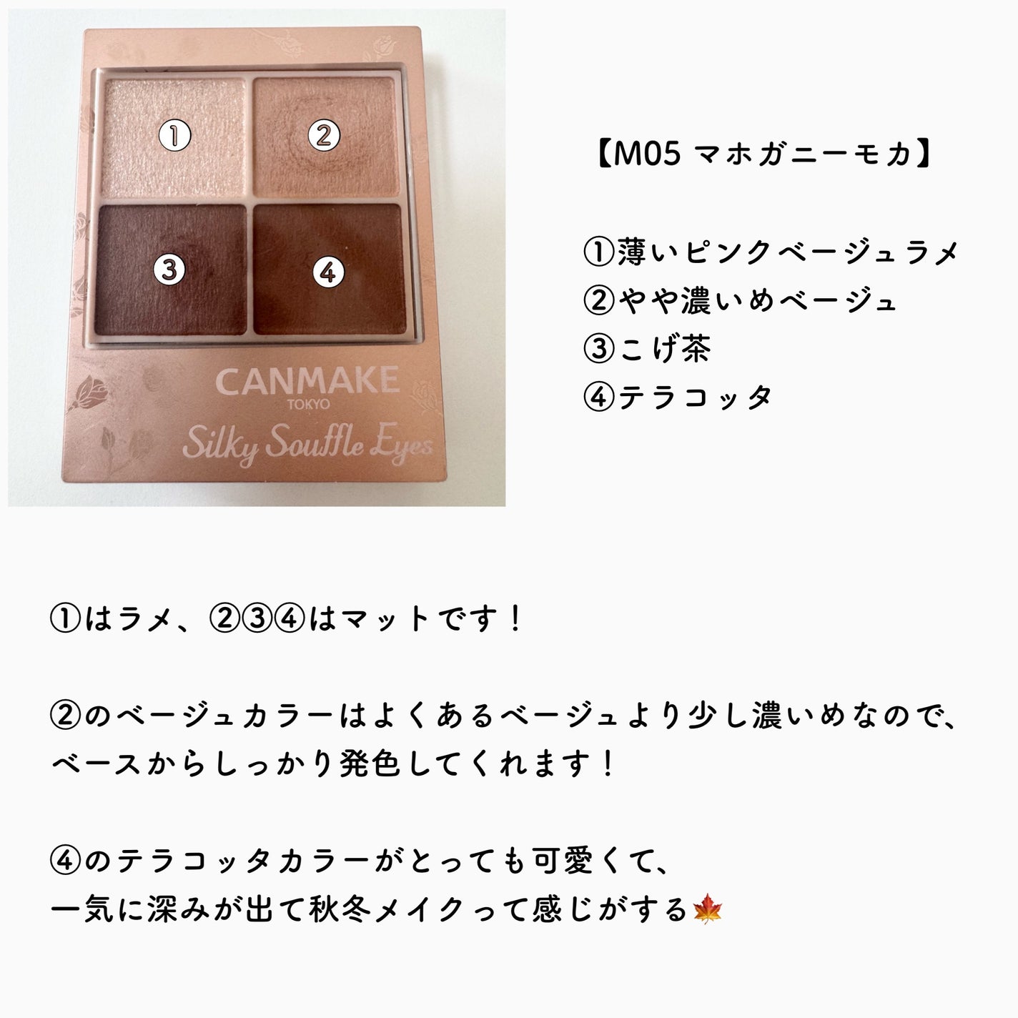 シルキースフレアイズ/キャンメイク/アイシャドウパレットを使ったクチコミ(4枚目)