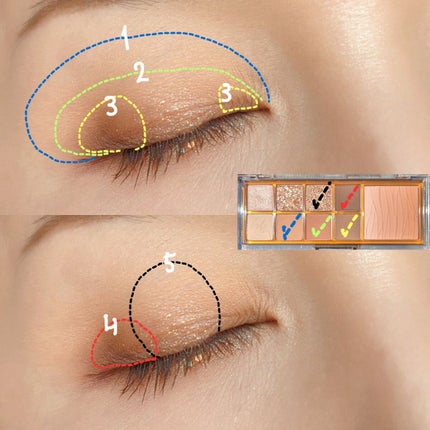 ミックスブラーリングアイパレット/wakemake/マルチパレットを使ったクチコミ(5枚目)