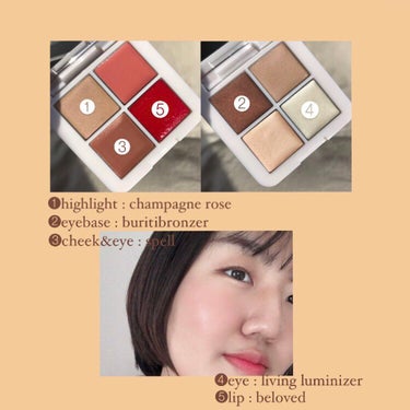 Living Luminizer Glow Quad Mini/rms beauty/ハイライトを使ったクチコミ（4枚目）