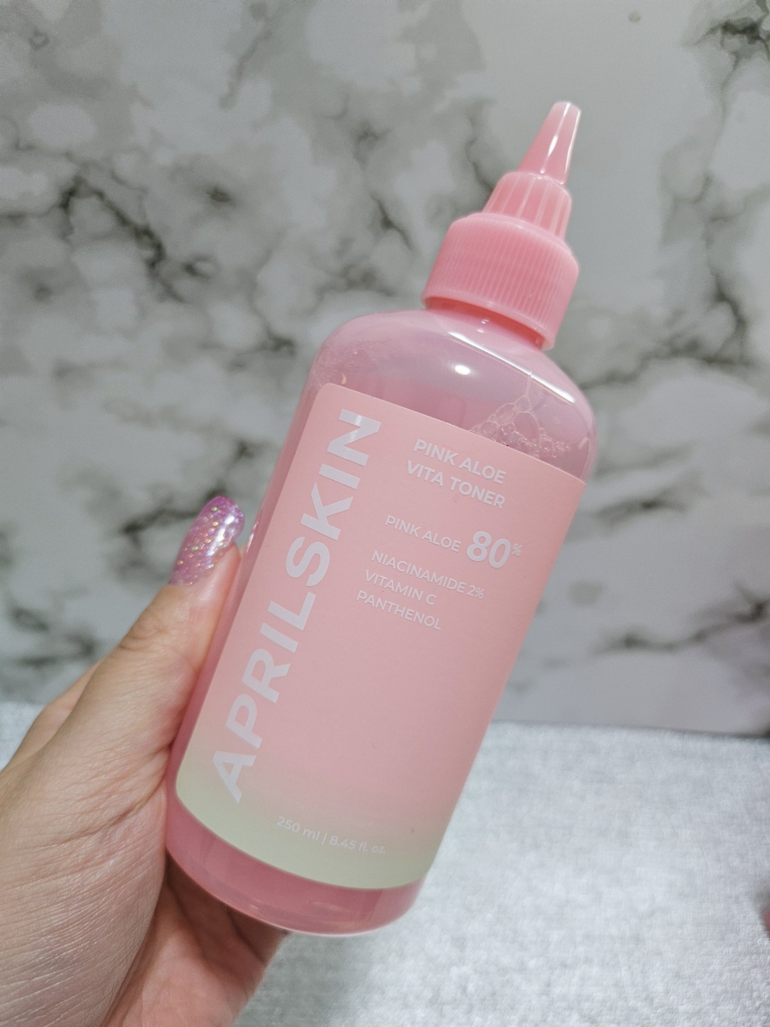 ピンクアロエビタトナー/APRILSKIN/化粧水を使ったクチコミ（2枚目）
