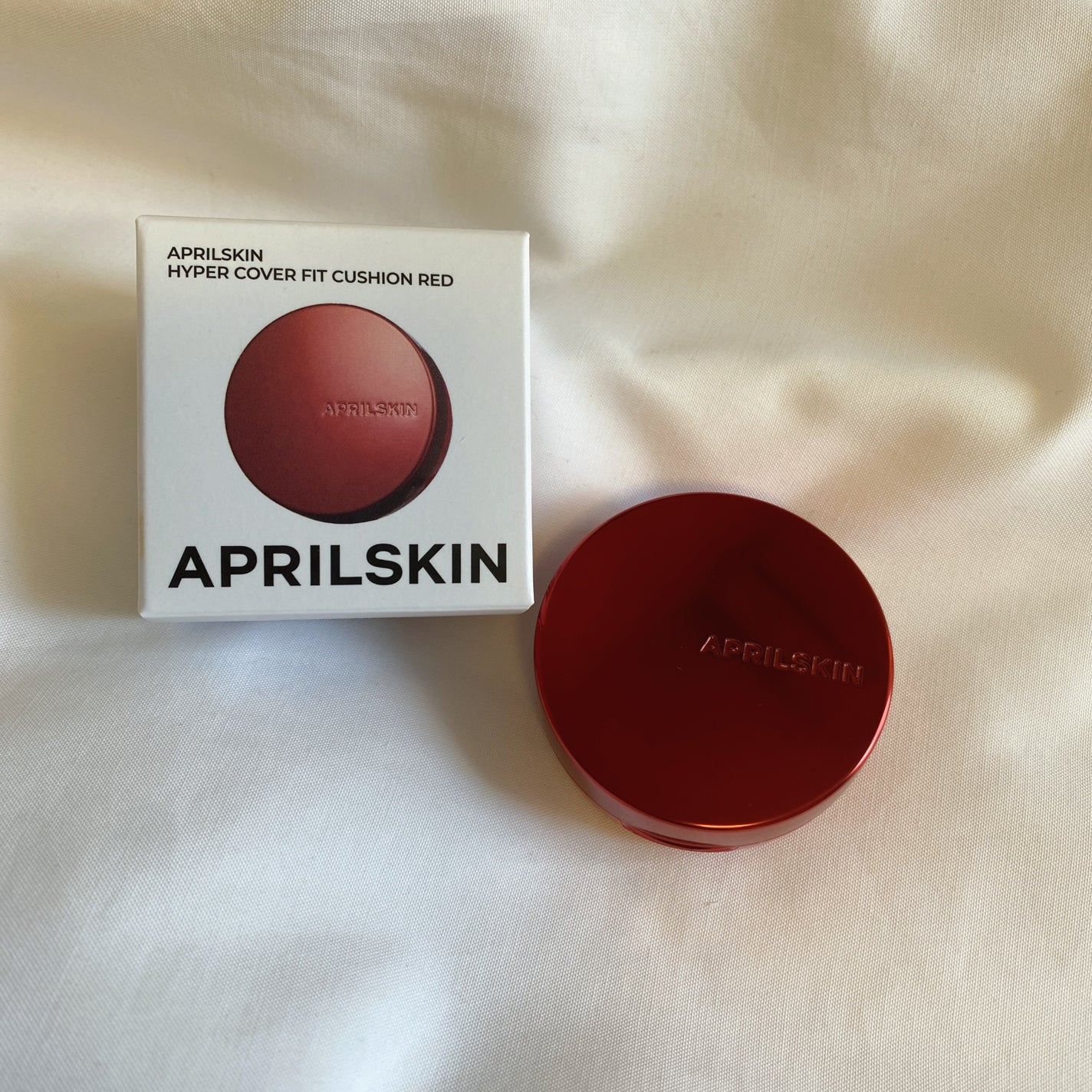 ハイパーカバーフィットクッション red/APRILSKIN/クッションファンデーションを使ったクチコミ(1枚目)