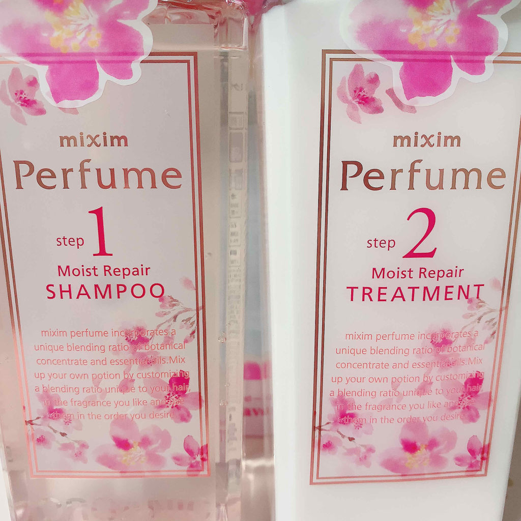 ミクシムパフューム モイストリペア 限定チェリーブロッサム シャンプー＆ヘアトリートメントペアセット /mixim Perfume/市販シャンプーを使ったクチコミ（2枚目）