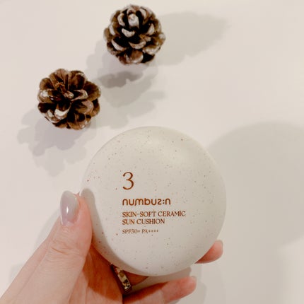 3番 ノーファンデ陶器肌トーンアップクッション/numbuzin/クッションファンデーションを使ったクチコミ(2枚目)