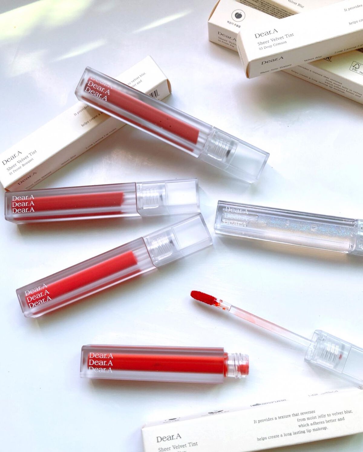 シアーベルベットティント 03 ディープクリムソン/Dear.A/リップティントを使ったクチコミ（1枚目）