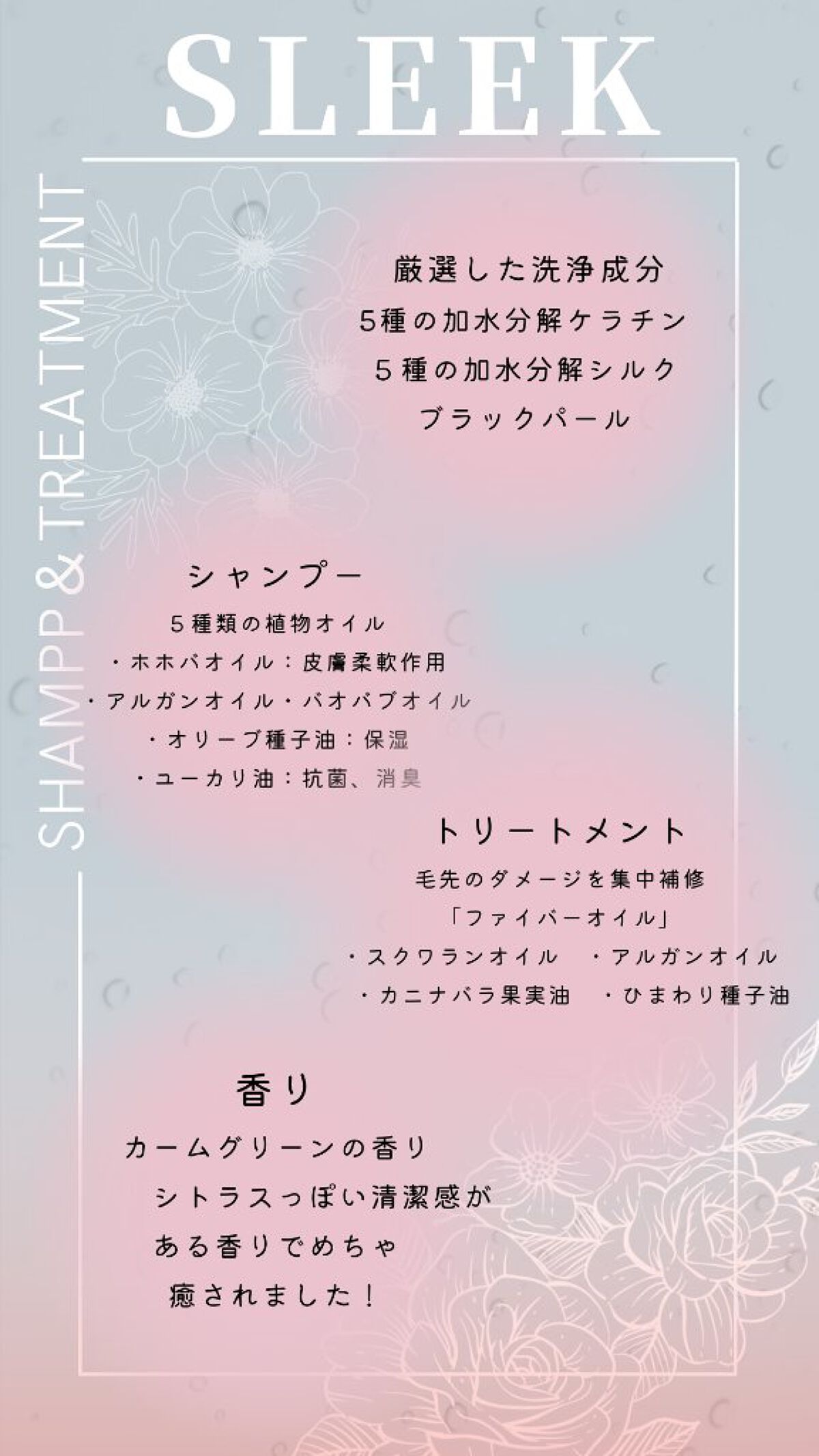 グレースリペアシャンプー／トリートメント/スリーク by サラサロン/市販シャンプーを使ったクチコミ（3枚目）