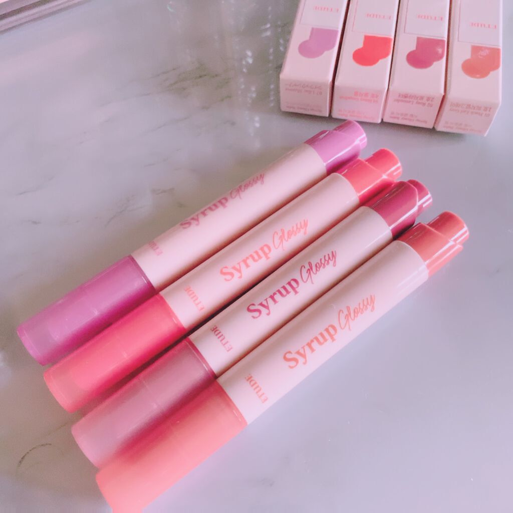 シロップグロッシーバーム ハニーグレープフルーツ/ETUDE/リップグロスを使ったクチコミ（3枚目）