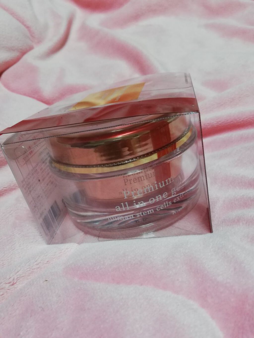 AMI ヒト幹細胞 プレミアム オールインワンゲルのクチコミ「#ヒト幹細胞エキス
#ハリツヤうるおい
セルレで購入。
しっとりするのにベタベタしない。..」（2枚目）