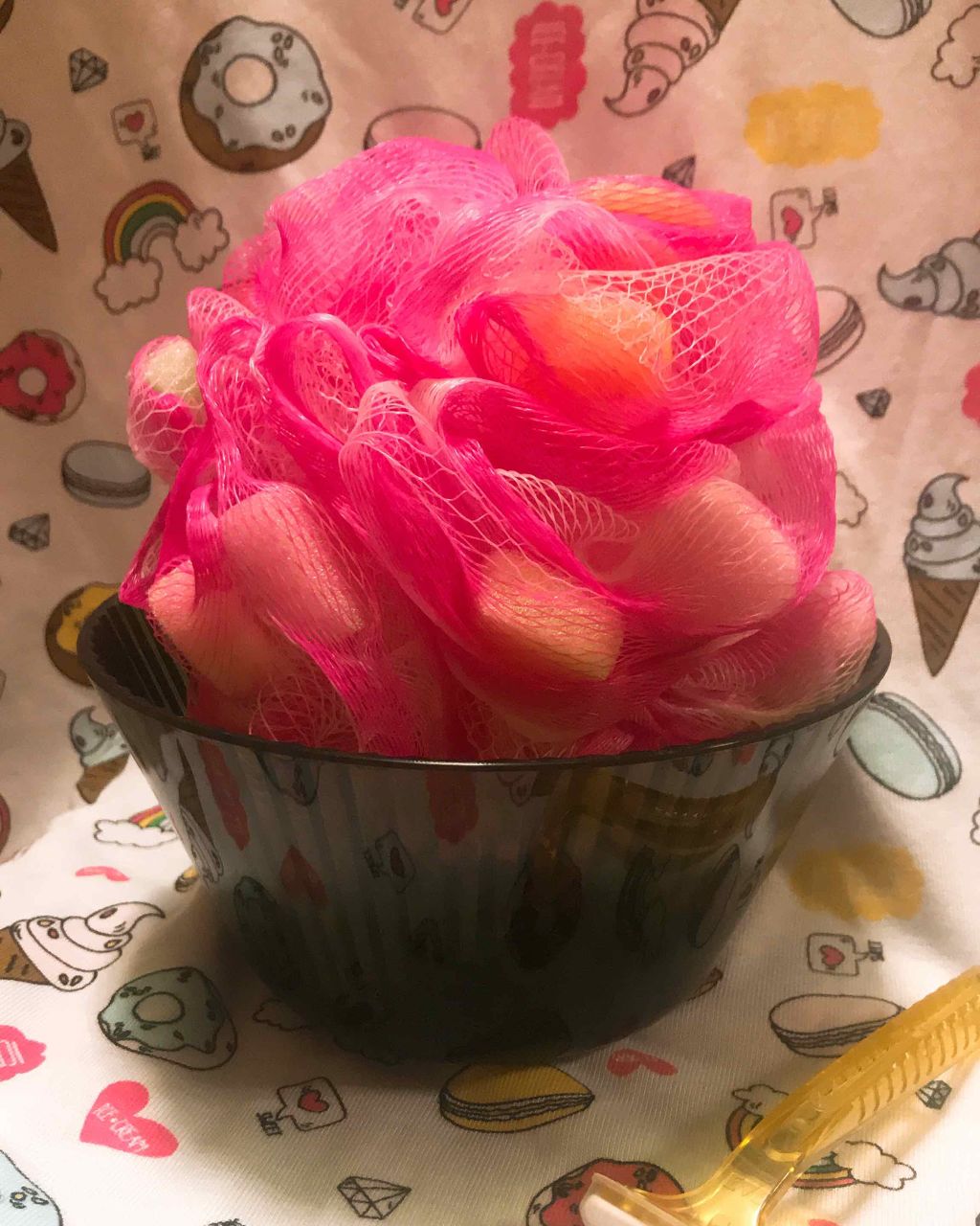 泡だて スポンジ （ハート入り）/DAISO/バスグッズを使ったクチコミ（1枚目）