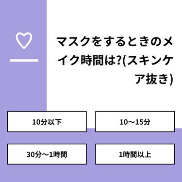 こげたぱん🍞 on LIPS 「【質問】マスクをするときのメイク時間は?(スキンケア抜き)【回..」（1枚目）