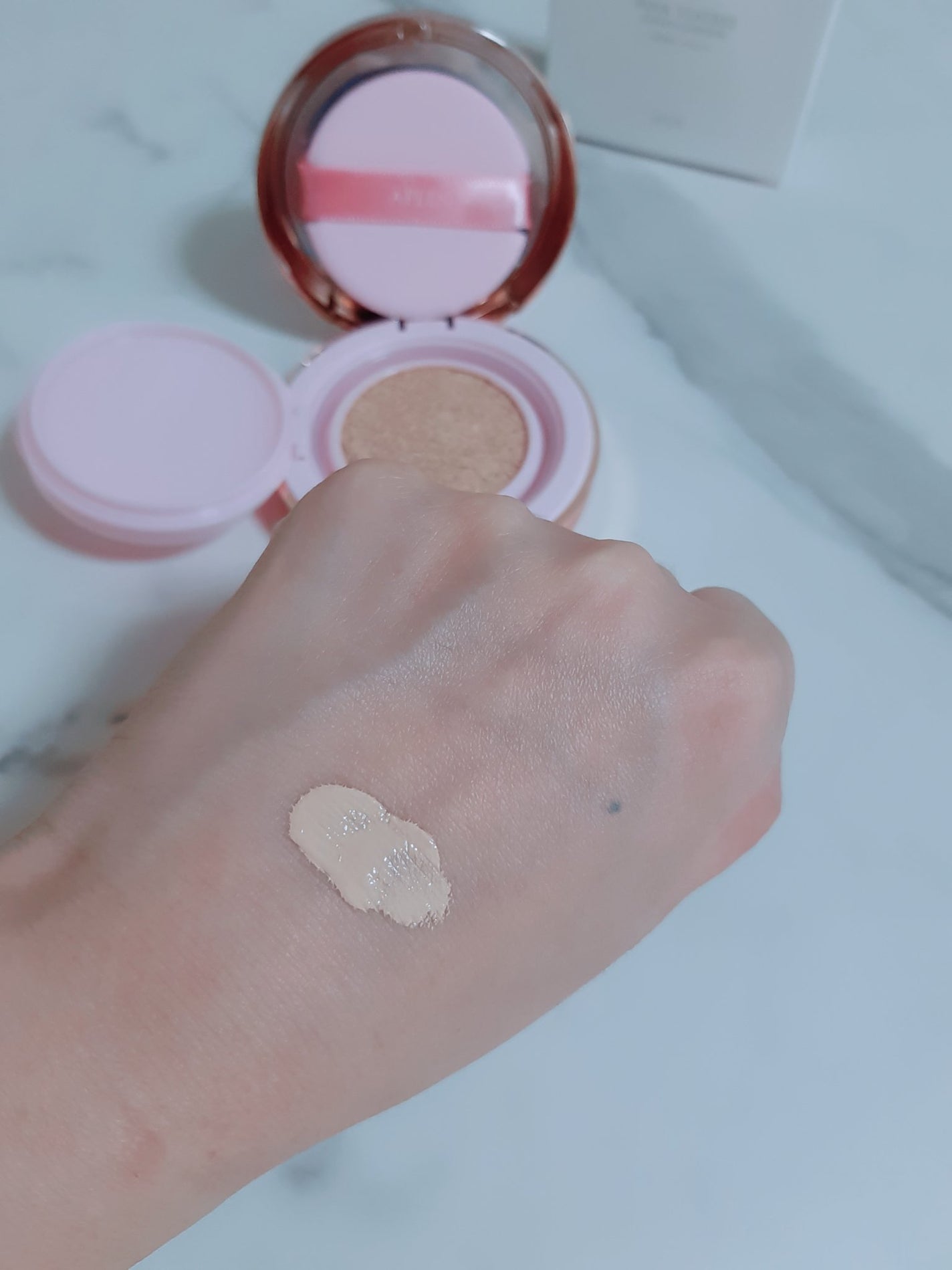 ピンクティーツリーカバークッション/APLIN/クッションファンデーションを使ったクチコミ(5枚目)