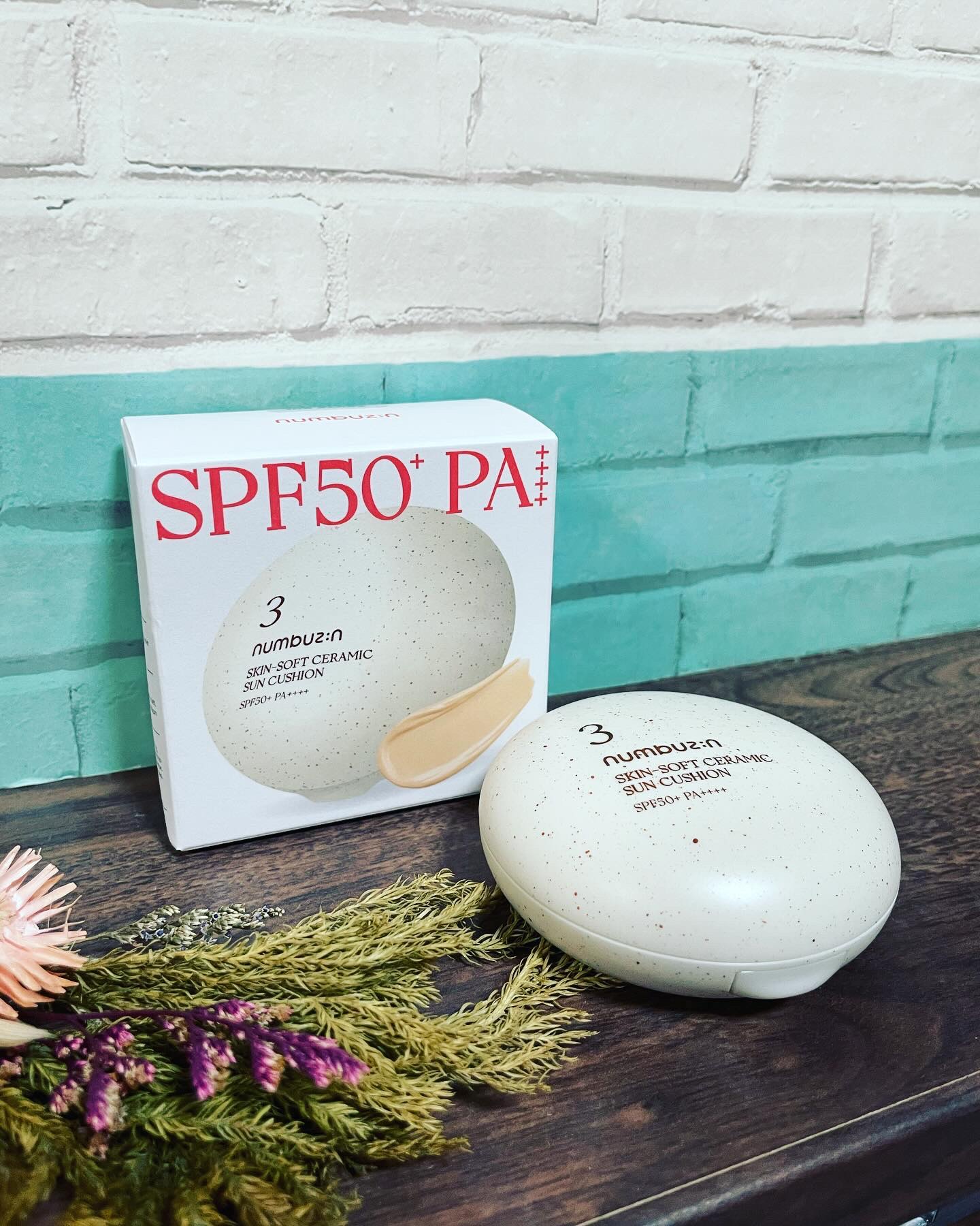 3番 ノーファンデ陶器肌トーンアップクッション/numbuzin/クッションファンデーションを使ったクチコミ（1枚目）