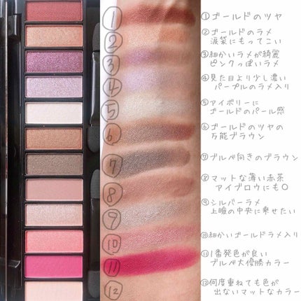 UR GLAM LUXE 12 COLORS EYESHADOW PALLET/U R GLAM/アイシャドウパレットを使ったクチコミ(4枚目)