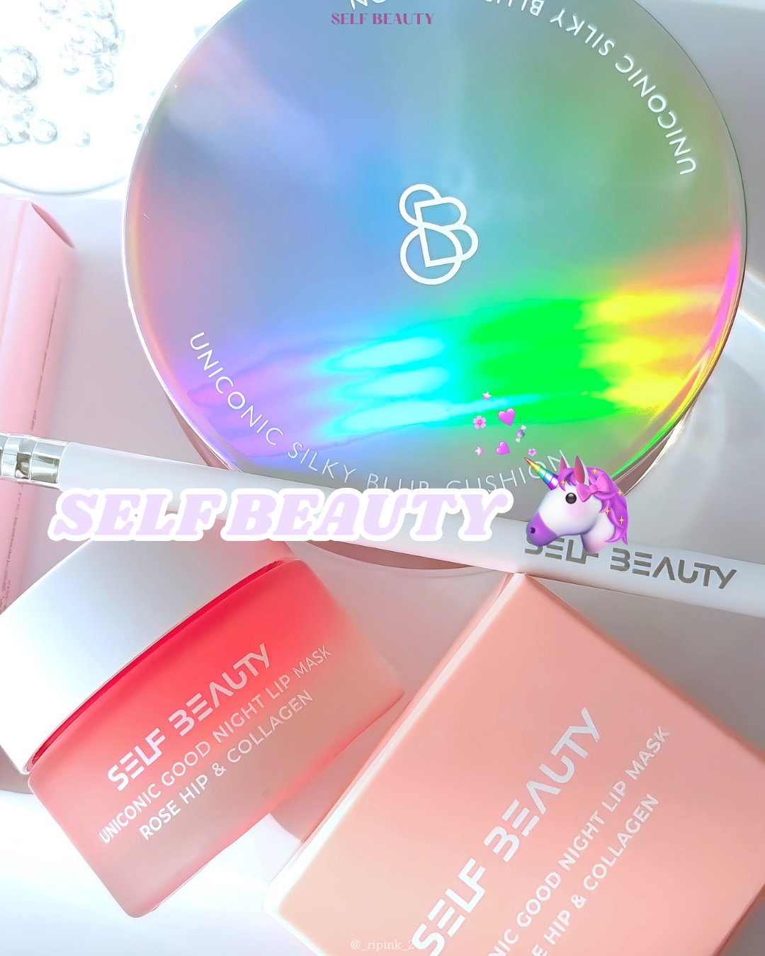 ユニコーングッドナイトリップマスク ローズヒップ&コラーゲン/SELF BEAUTY/リップマスクを使ったクチコミ（1枚目）