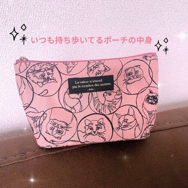 持ち歩きポーチに入ってるもの☆
この可愛いニャンコポーチは友達からの頂きものです♡2年くらい使ってるお気に入り◎


××××中身××××

Diorのスノーパーフェクトライトコンパクトファンデーション