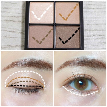 UR GLAM LUXE　4 COLORS EYESHADOW PALLET/U R GLAM/パウダーアイシャドウを使ったクチコミ（3枚目）