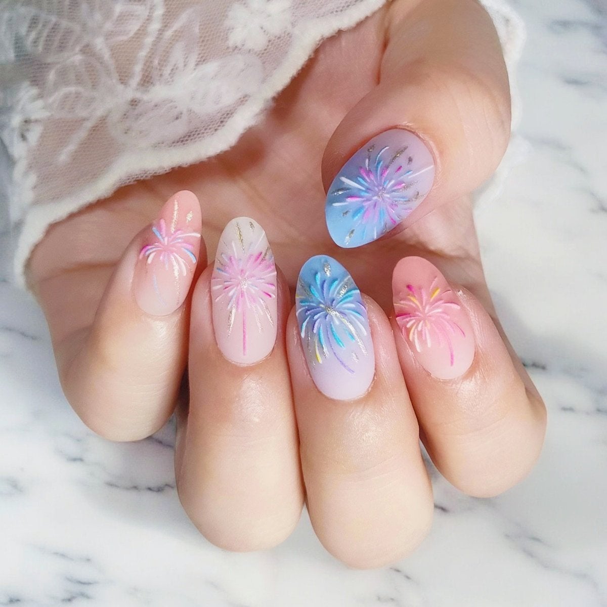 セミキュアジェルネイル(ハンド)/ohora/ネイルシールを使ったクチコミ(2枚目)