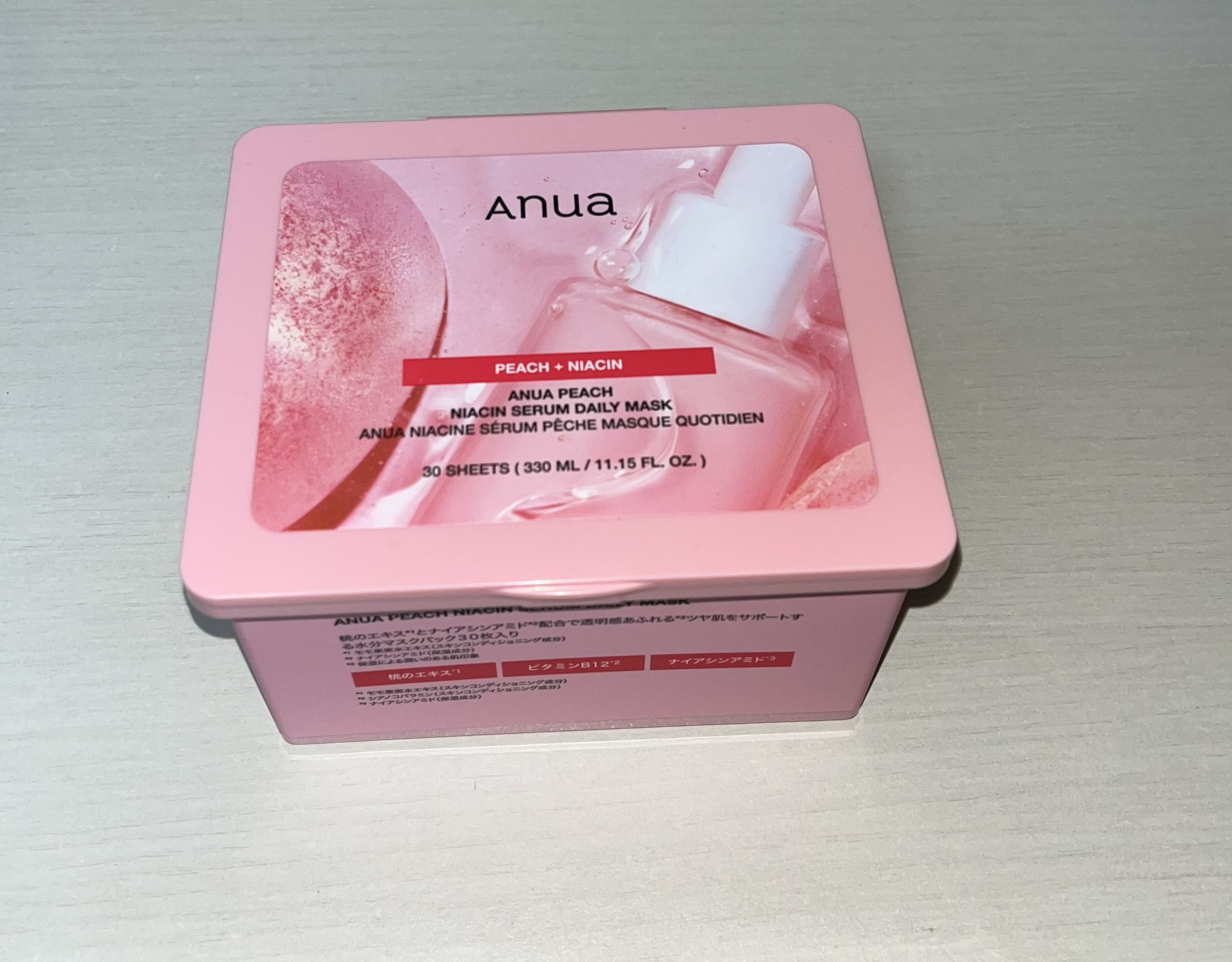 ANUA (アヌア)桃ナイアシンセラムデイリーマスクパック30枚入り /Anua/その他スキンケアを使ったクチコミ（1枚目）