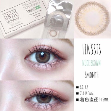 LENSSIS ヌードシリーズのクチコミ「今日のメイク❣️はlenssis様より頂いたNUDE BROWNのカラコンを使ったメイク🌷

.....」（3枚目）