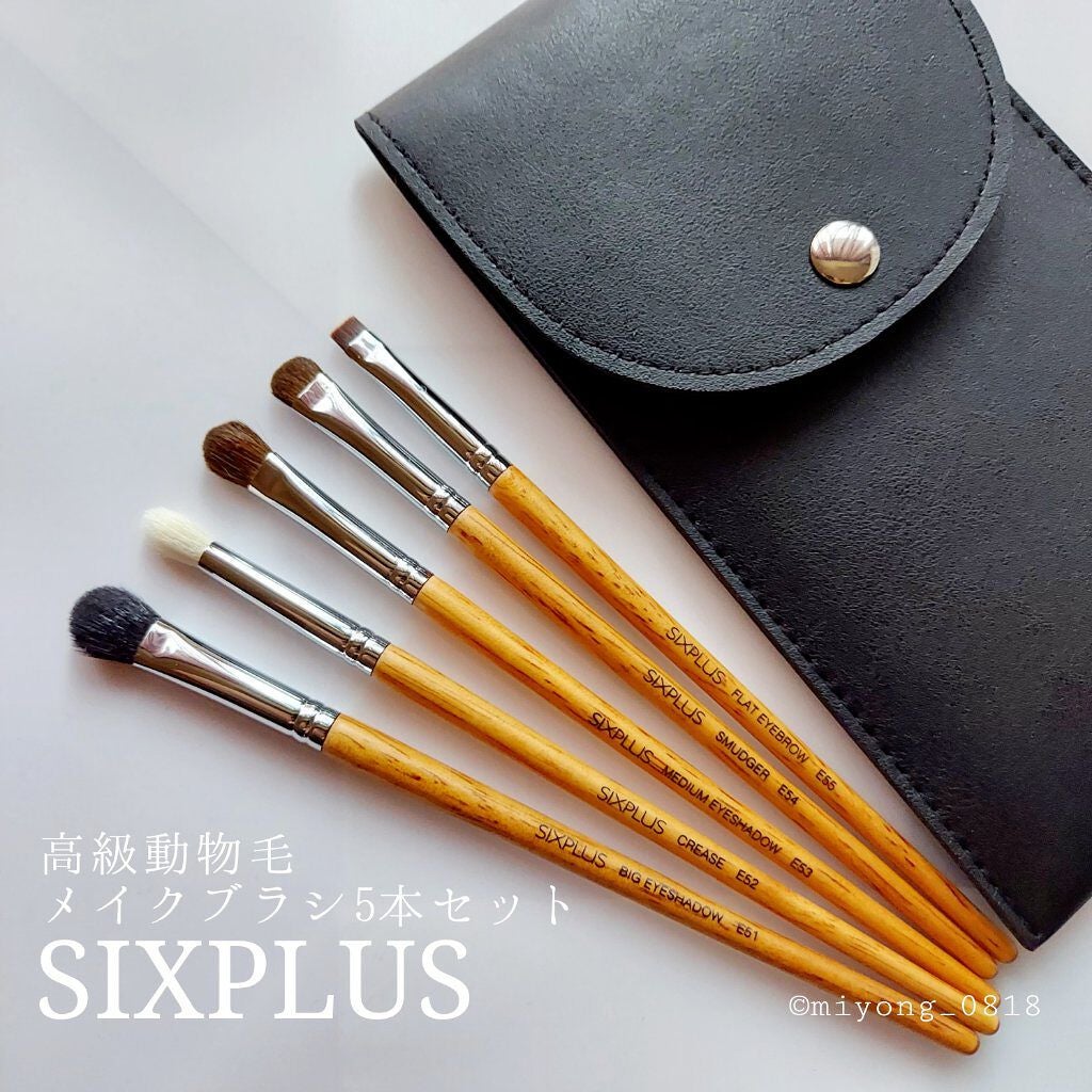SIXPLUSアイメイクブラシ 5本セット高級動物毛 化粧ポーチ付き/SIXPLUS/メイクブラシを使ったクチコミ(1枚目)