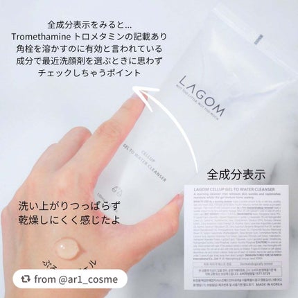 ラゴム ジェルトゥウォーター クレンザー(LV)(朝用洗顔)/LAGOM /その他洗顔料を使ったクチコミ(2枚目)