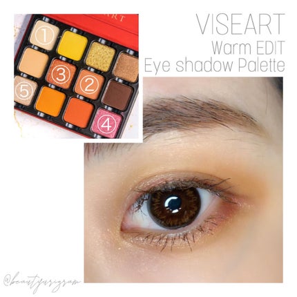 Warm EDIT Eye Shadow Palette/VISEART/アイシャドウパレットを使ったクチコミ(3枚目)