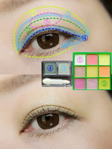 UR GLAM　BLOOMING EYE COLOR PALETTE/U R GLAM/パウダーアイシャドウを使ったクチコミ（3枚目）