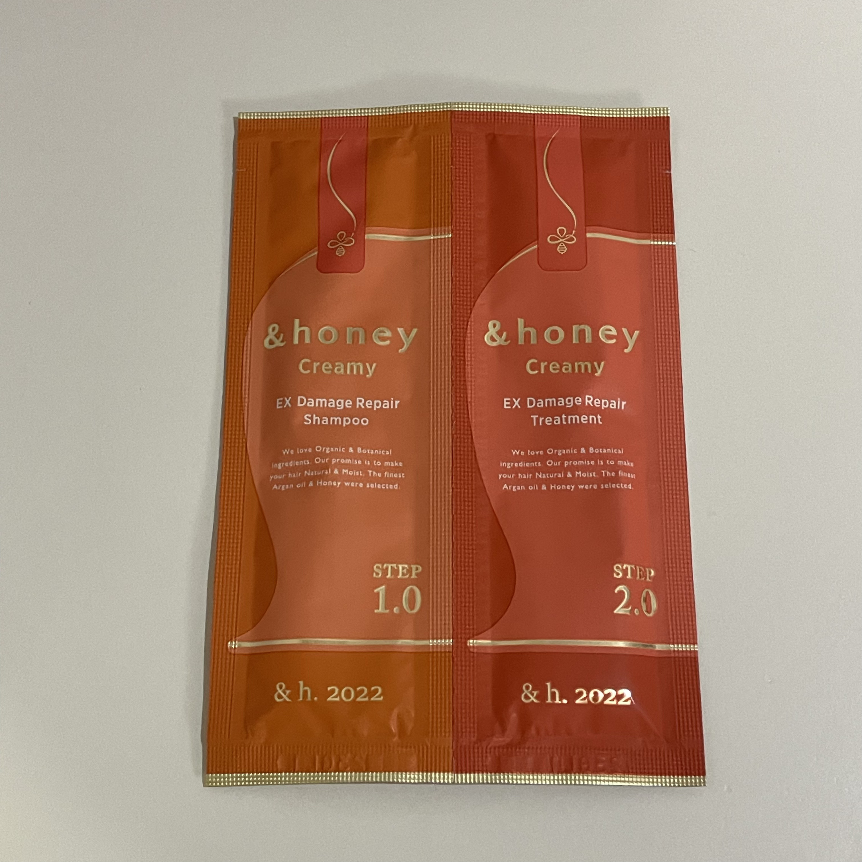 Creamy EXダメージリペアシャンプー1.0/ヘアトリートメント2.0 お試し（シャンプー10ml＋トリートメント10g）/&honey/市販シャンプーを使ったクチコミ（1枚目）