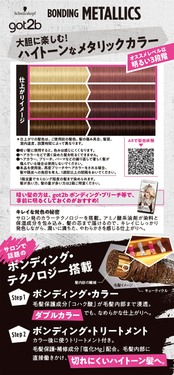 ボンディング・メタリックス M14 ピオニーピンク/got2b/ヘアカラーを使ったクチコミ（2枚目）