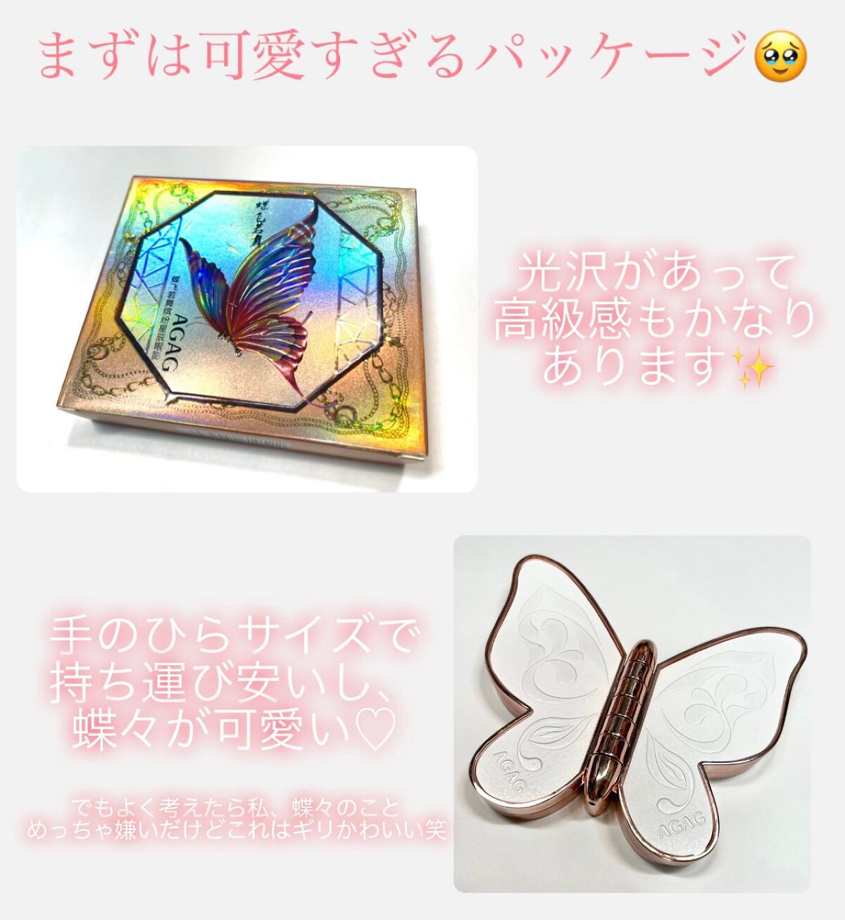 バタフライアイシャドウパレット/AGAG/アイシャドウパレットを使ったクチコミ(2枚目)