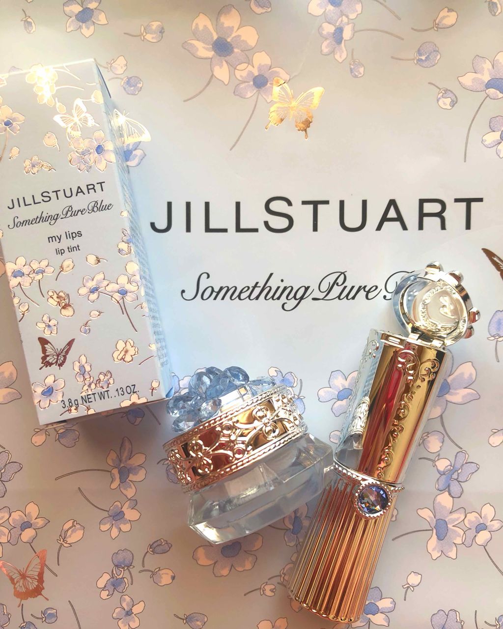 サムシングピュアブルー シマリング リップエッセンス/JILL STUART/リップケアを使ったクチコミ（1枚目）