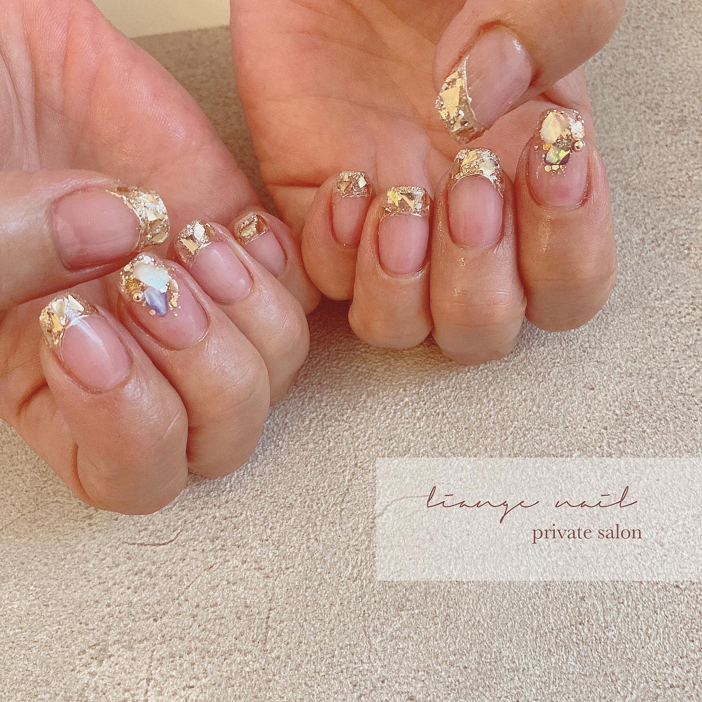 #リアンジェネイル,#柏ネイル,#ネイル,#ニュアンスネイル,#大人ニュアンスネイル,#夏ネイル,#シェルネイル,#ミラーネイル,#ホログラムネイル,#秋ネイルのネイルデザイン